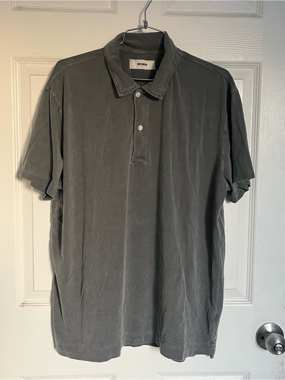 Buck Mason washes grey polo shirt size XL Men